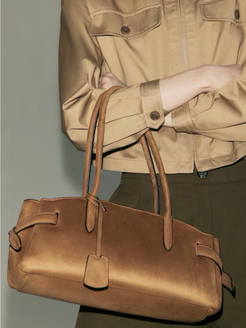 H&M Brown Shoulder Tote Bag